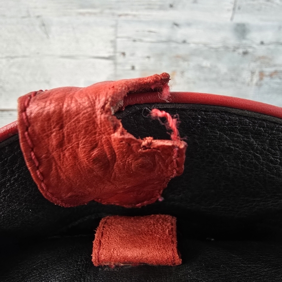 Roper Leather Ostrich Print Floral Red Black Western Boots Womens Size 7 - Picture 9 of 16